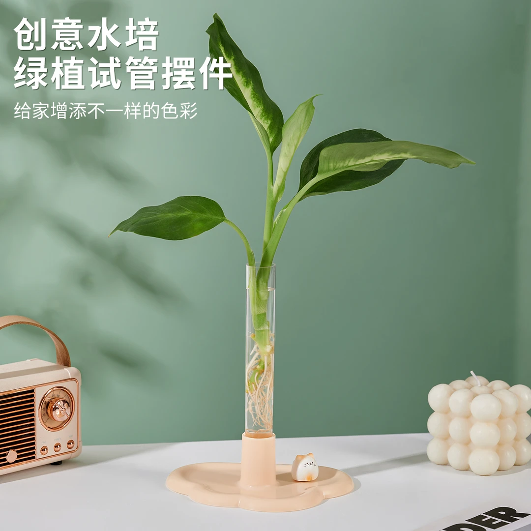 水培玻璃试管花瓶桌面ins风高颜值插花器可爱猫猫客厅装饰小摆件