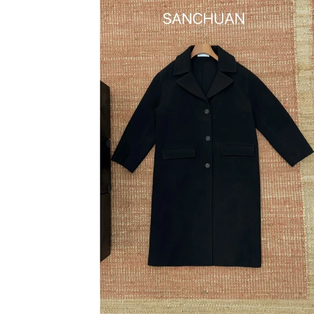 【SANCHUAN】宽松翻了领大衣外套