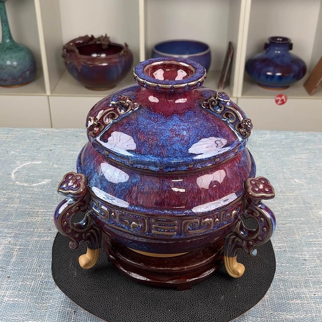 瓷片千秋如意鼎大师作品