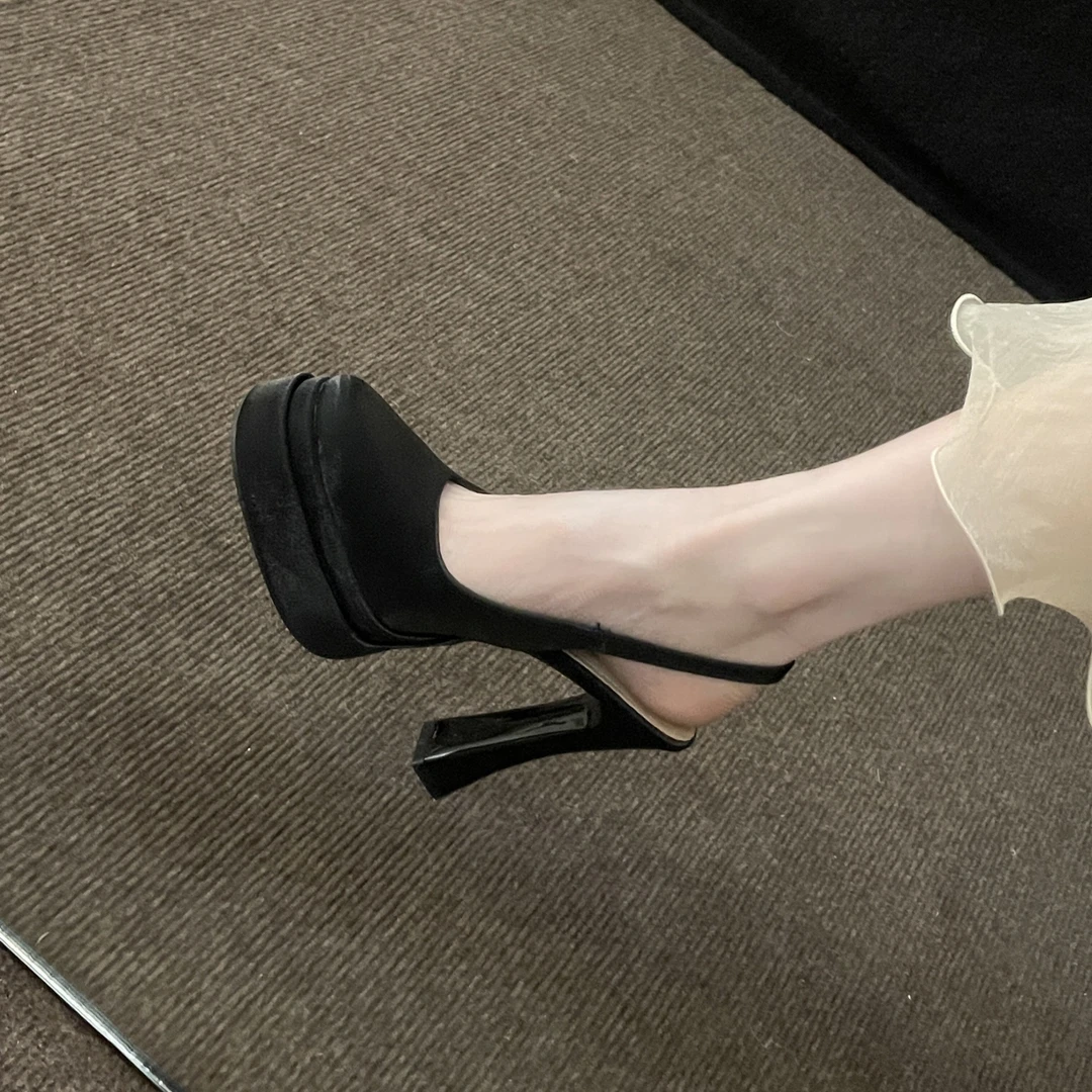 百搭春季防水台高跟鞋包头凉鞋尖头包头时装凉鞋凉鞋厚底夏季小众