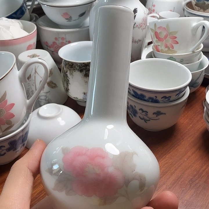 蓝***头强化瓷底花茶瓷器