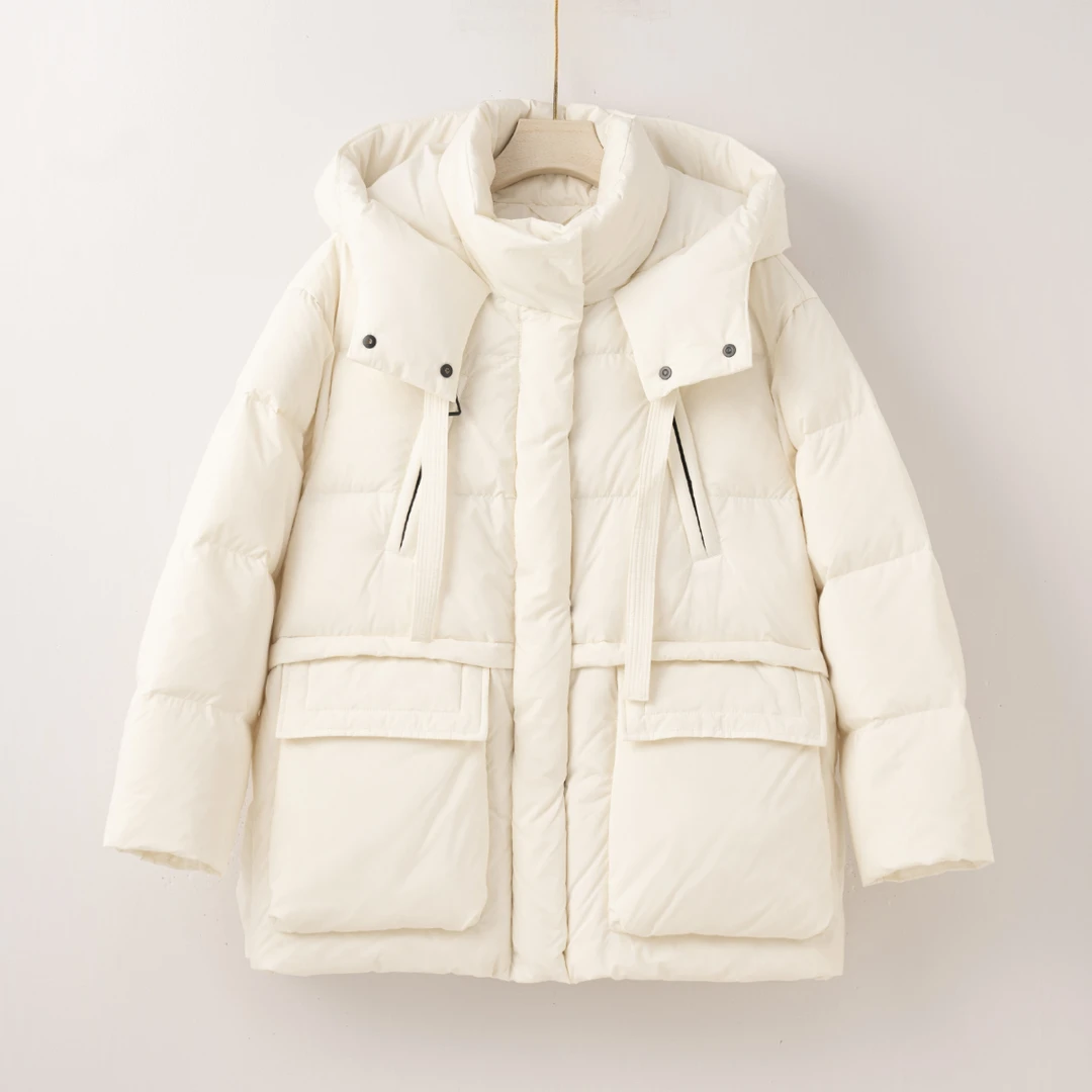 【喀什雪山】H2659 收腰显瘦.时尚拼色短款羽绒服