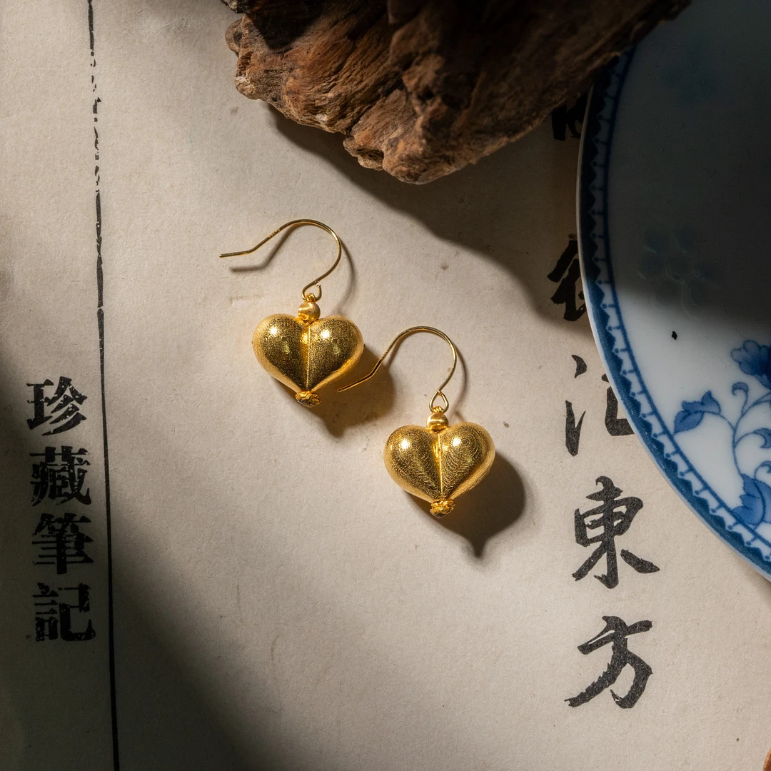 【世间臻宝】18K爱心DIY耳钩/Q2113/多样性发一件/11mm