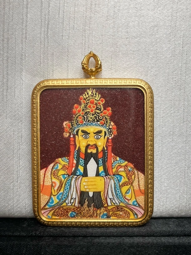 龙五爷唐卡吊坠 民族风配重工绳五台山