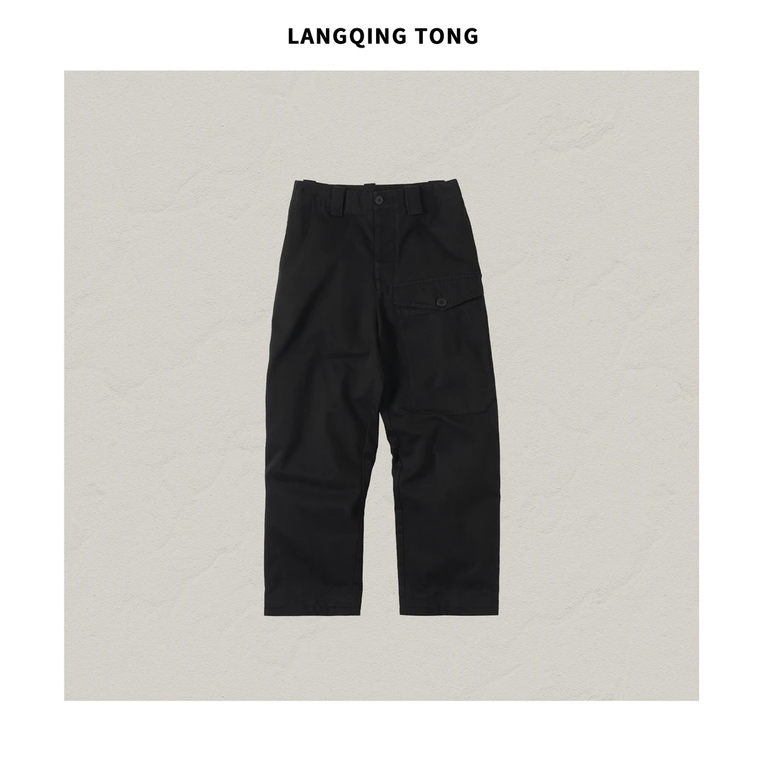 浪清/女装推荐 彤诺莉纯棉直筒休闲裤41761/43035#