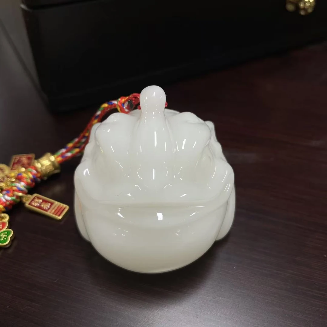 璞玉-上釉款-金蟾-茶宠-带绳AA733