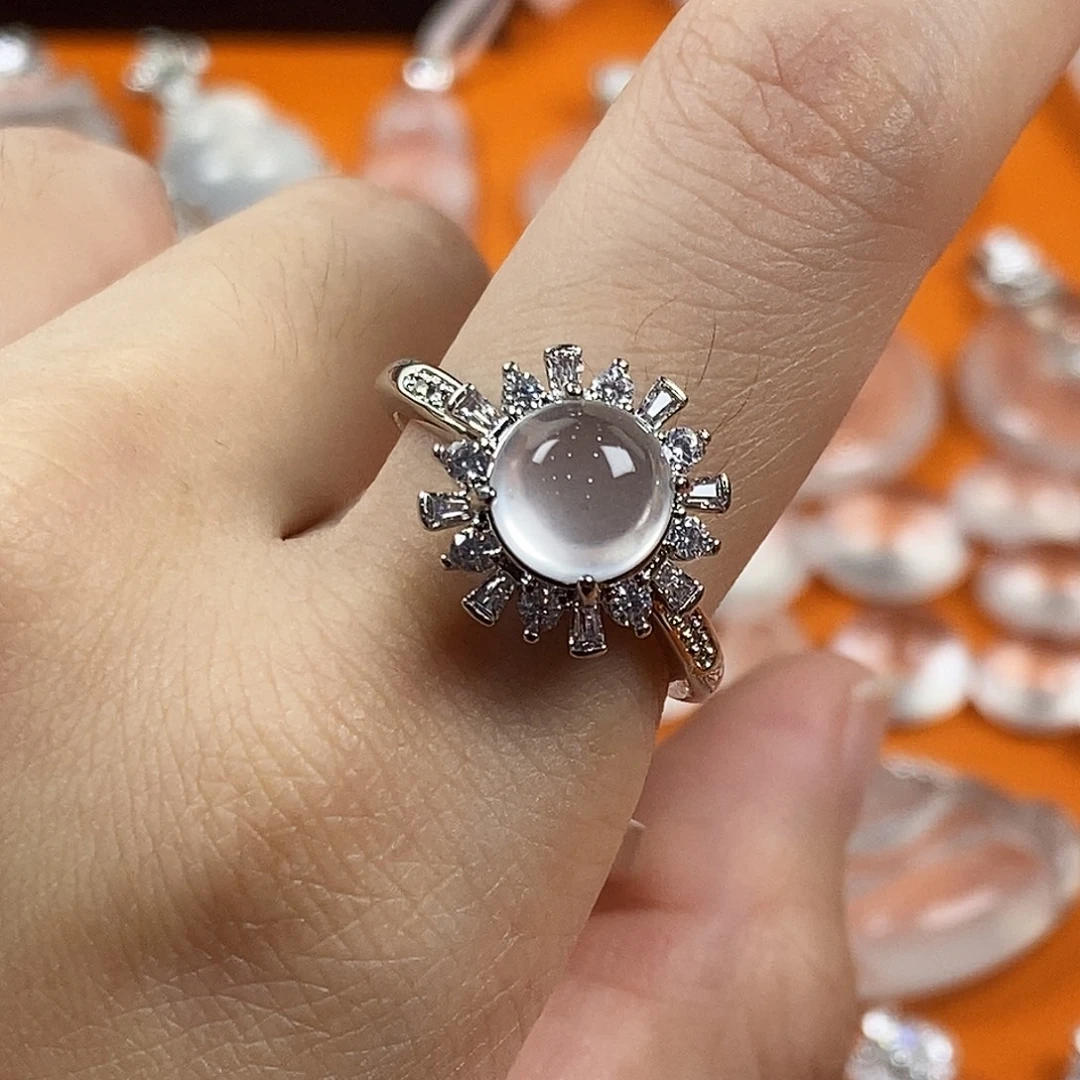 合金戒指石英质玉