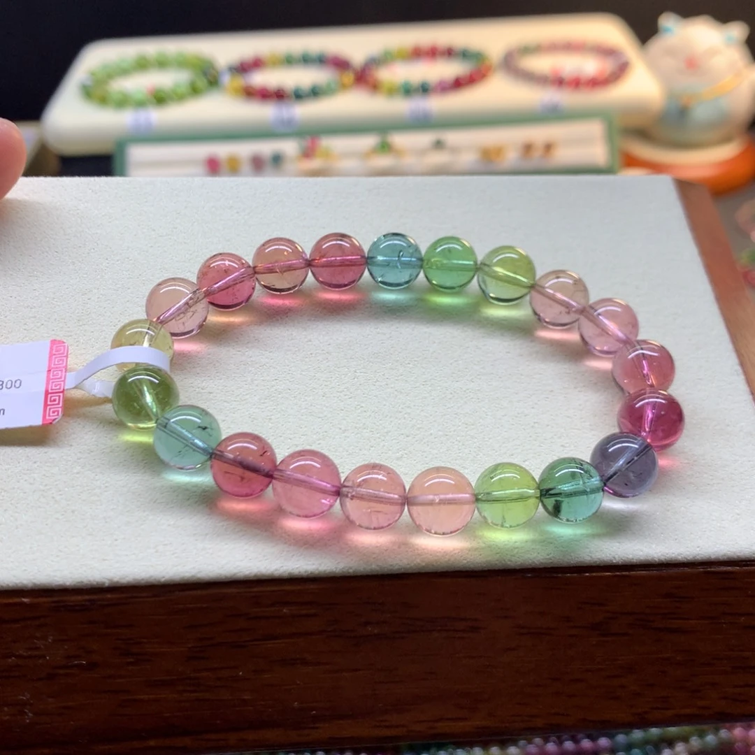 碧玺手串未镶嵌艳丽人鱼色