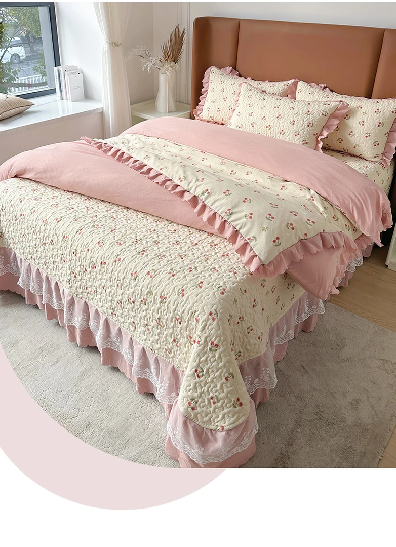 ★【单品】床盖单被套枕套A类四季防滑小竺棉加厚夹棉透气柔软可机洗