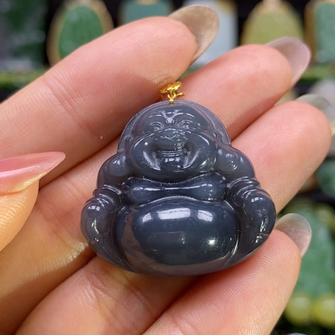 和田玉18K金镶嵌颈饰