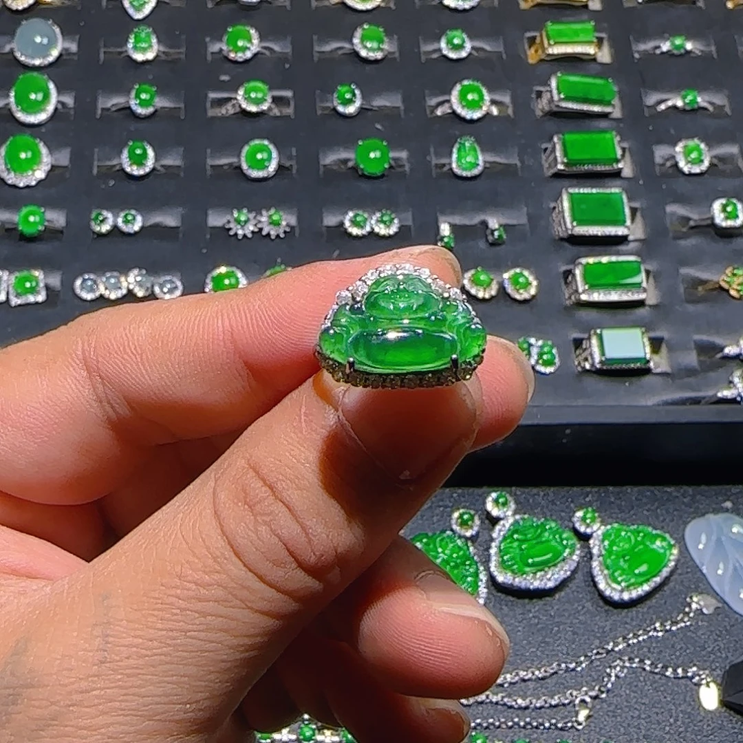 翡翠银S925镶嵌戒指