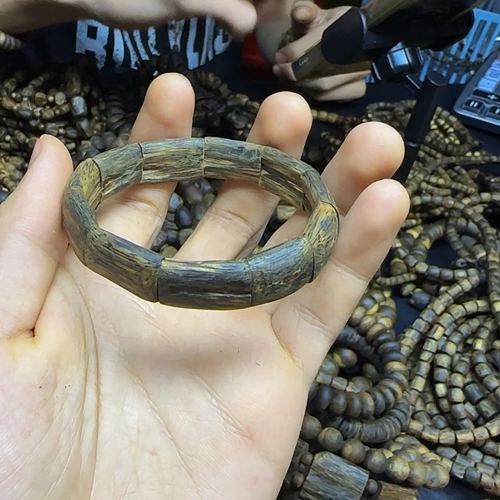手串沉香沉水浮手镯珠10克加