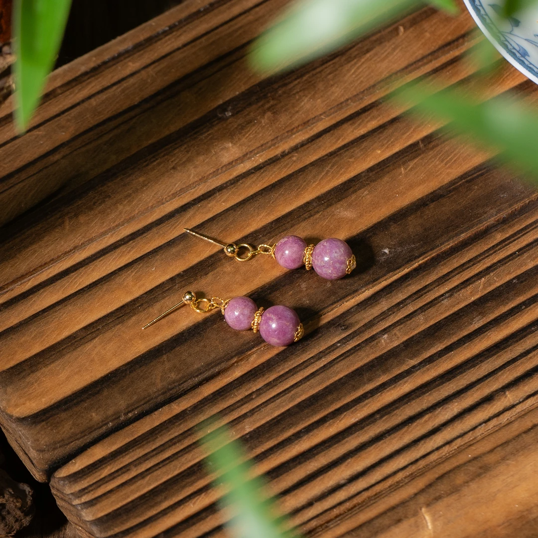 夏茉清丨18K金冰桃红舒俱来耳钉/多样性发/发一对/P5851/5