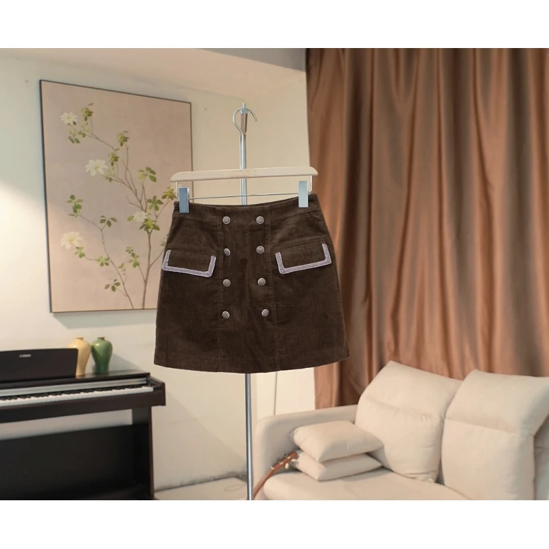 G240 早秋新款灯芯绒半身裙女 1C53
