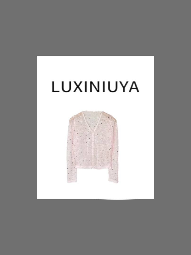 【LUXINIUYA】夏季凉感防晒波点百搭针织衫外套#CX3503