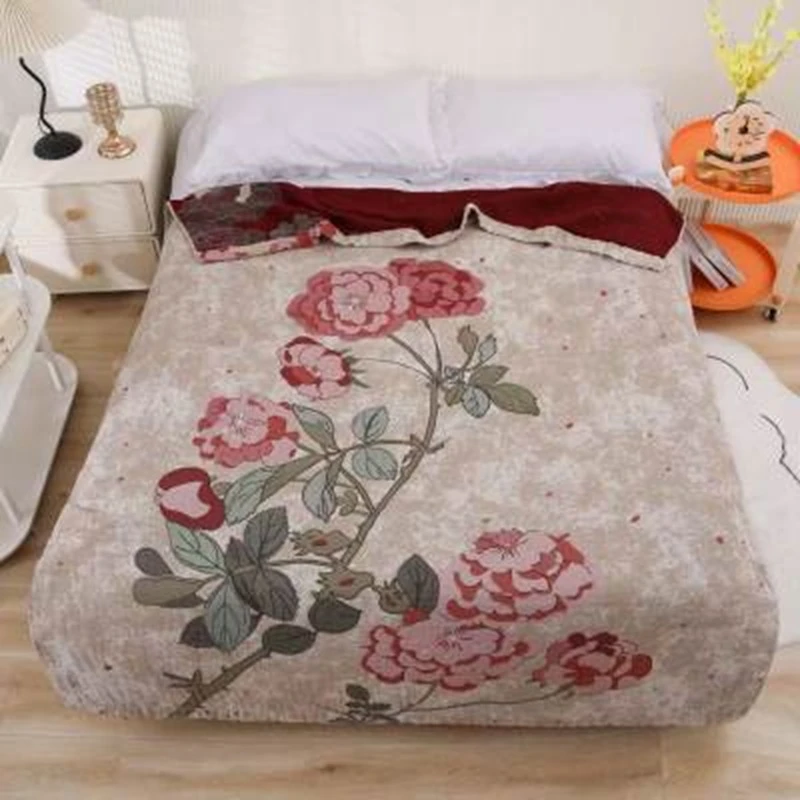 Z【单人花香半夏】150*200cm雨露麻细纱柔软床盖