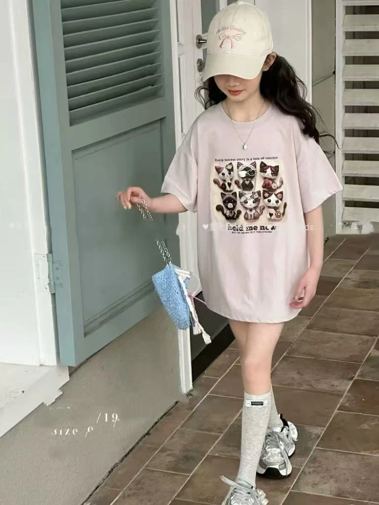 506007《现》 儿童韩版休闲时尚洋气女童夏季潮流短袖