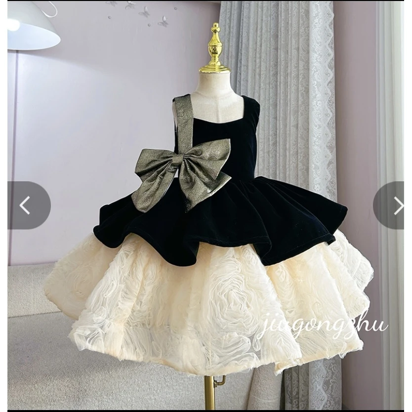 【黑巧慕斯】夏季女连衣裙女童公主裙春秋轻奢晚礼服