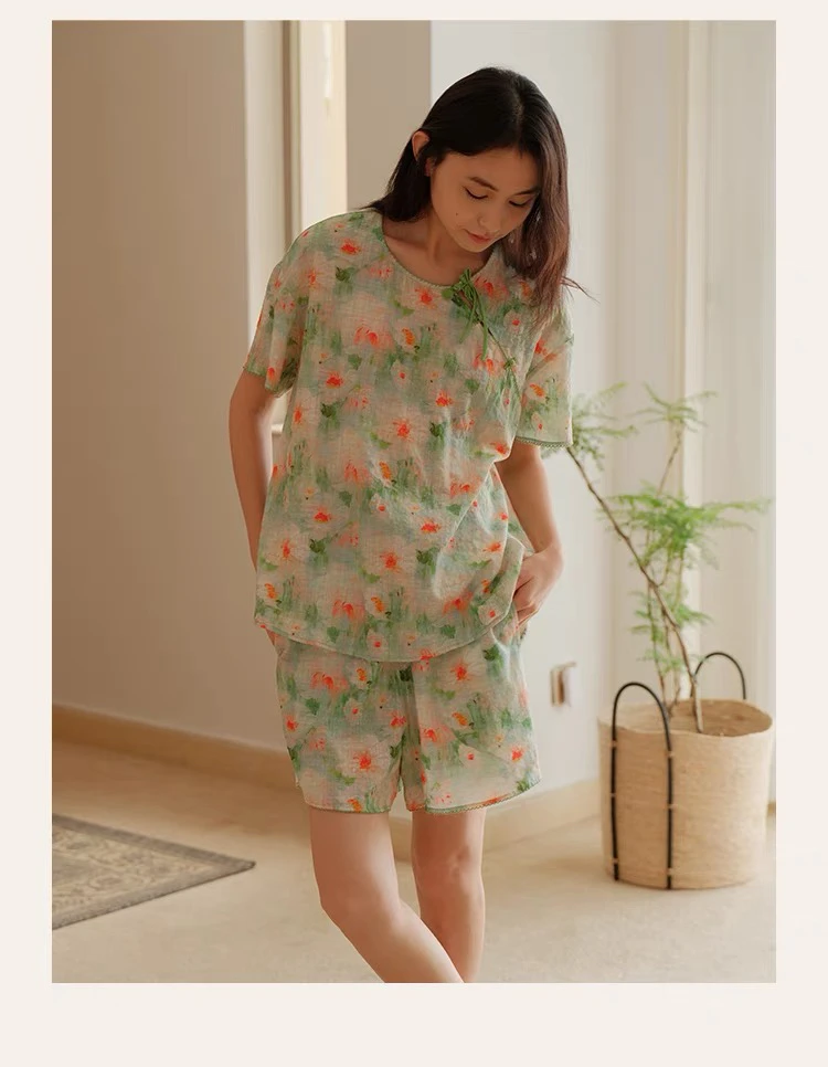 朵朵可可25春夏家居服夏季外穿不带睡衣碎花舒适时尚休闲女士