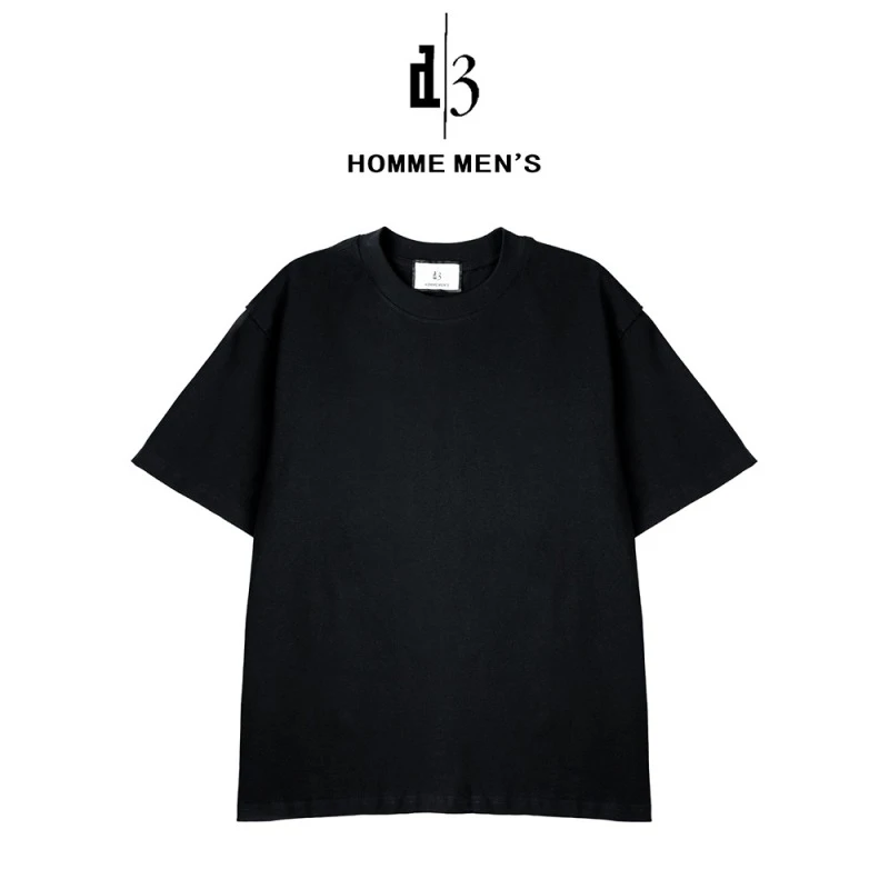 【19号-690】2025春夏爆款圆领短袖宽松纯棉潮流重磅男士欧美网红