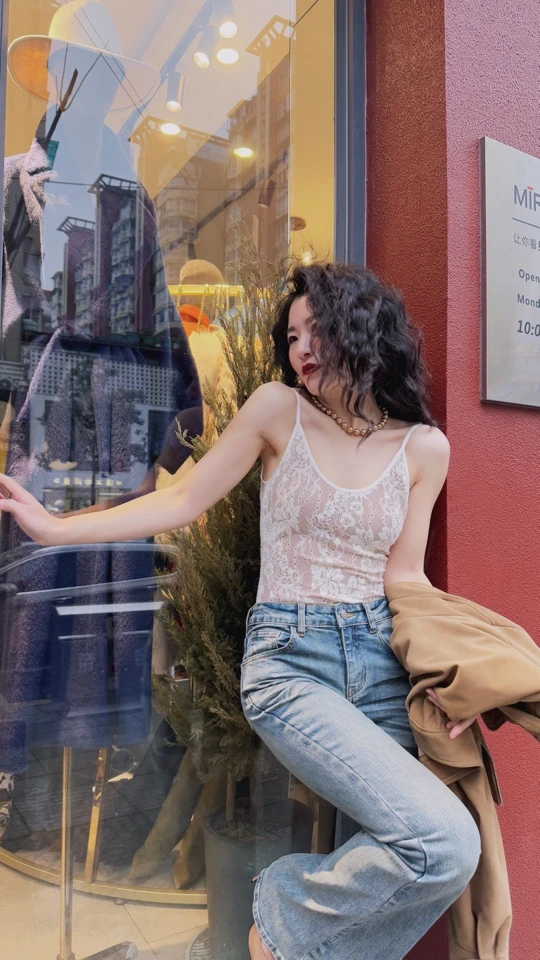 MIRROR 【涛姐精选】维秘天使蕾丝露背连体吊带