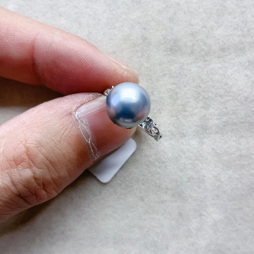 海水珍珠戒指银S925镶嵌