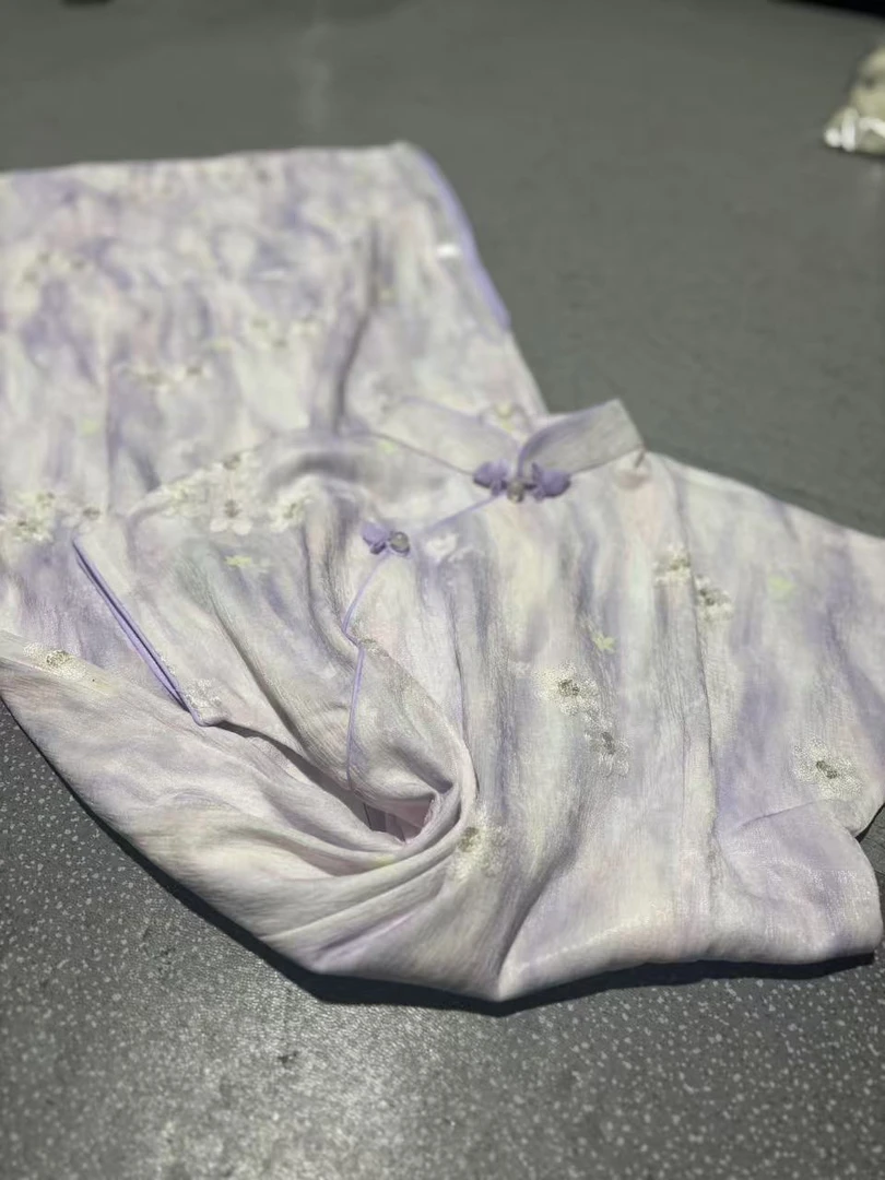 0336 渐变色 【极光紫】刺绣 旗袍