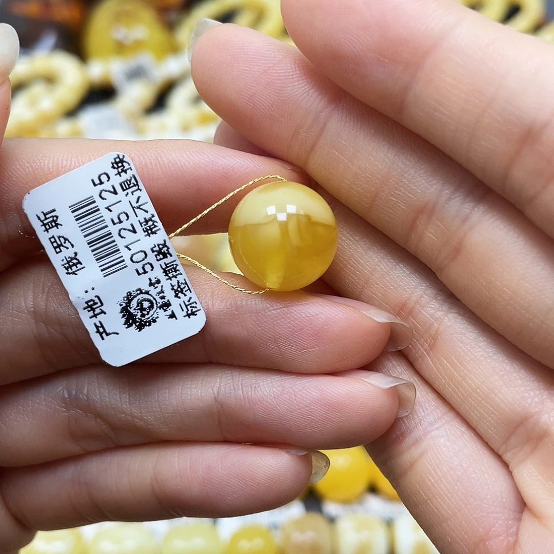 未镶嵌蜜蜡裸石圆珠14.2mm