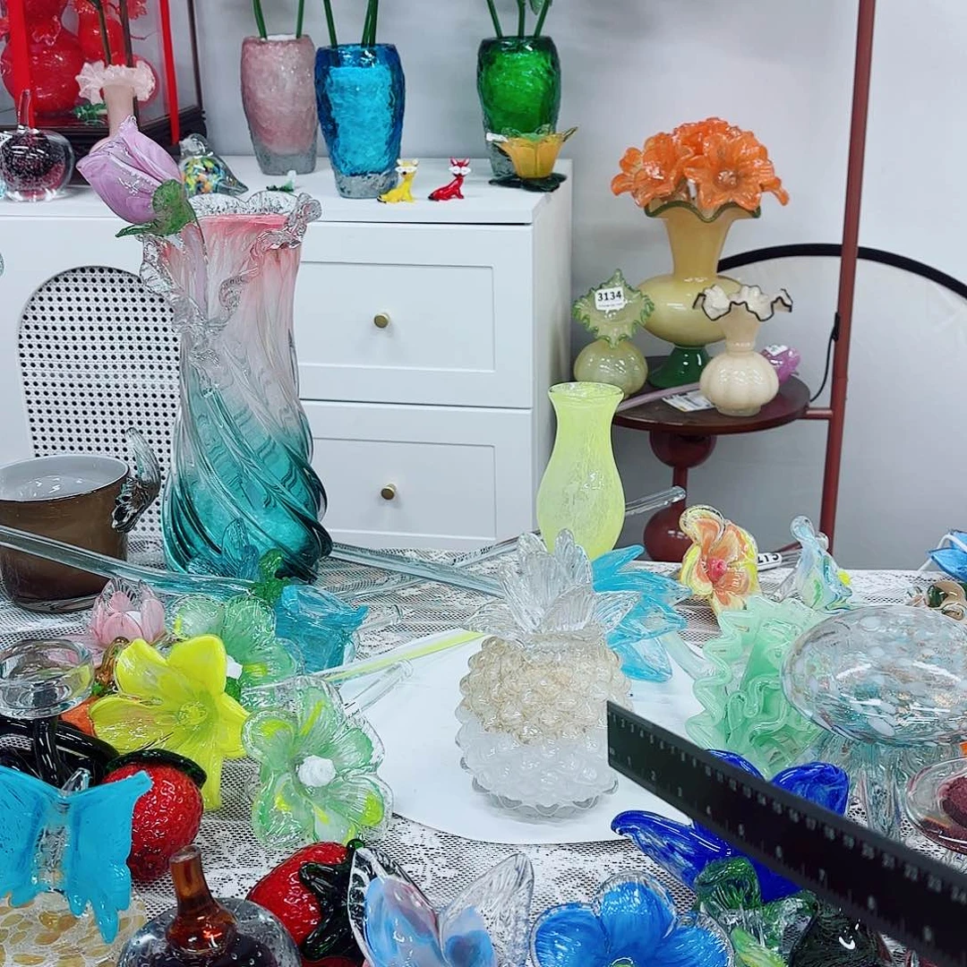 琉璃花瓶花艺术品