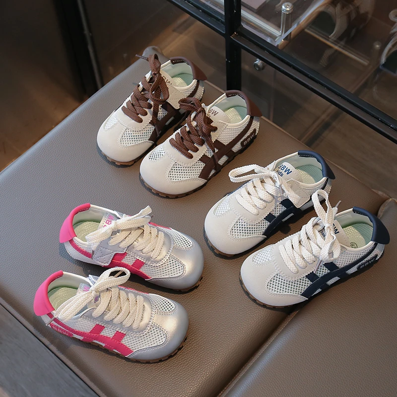 【果色阿甘鞋】女童网面阿甘鞋2025春夏季新款小男孩透气轻薄运动鞋