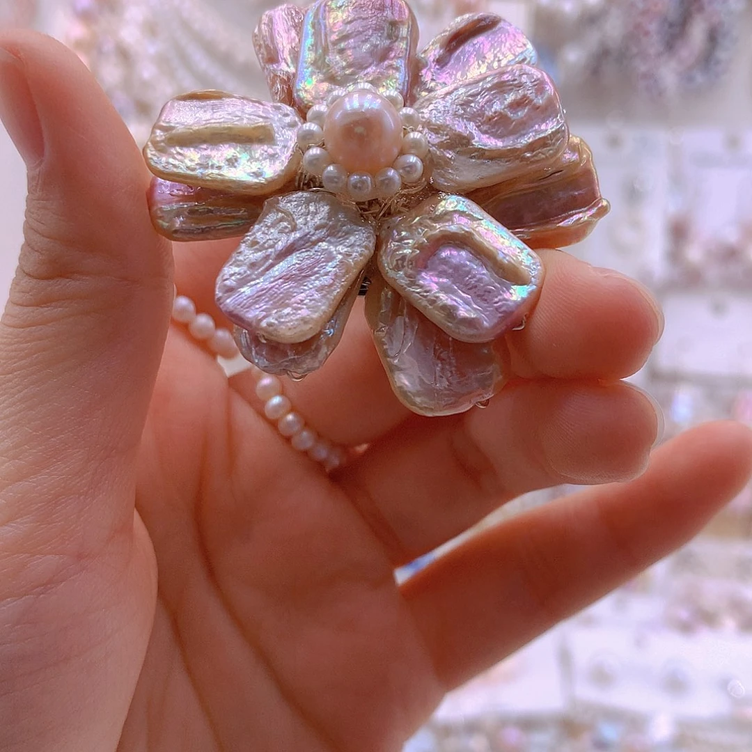 淡水珍珠耳饰未镶嵌胸针