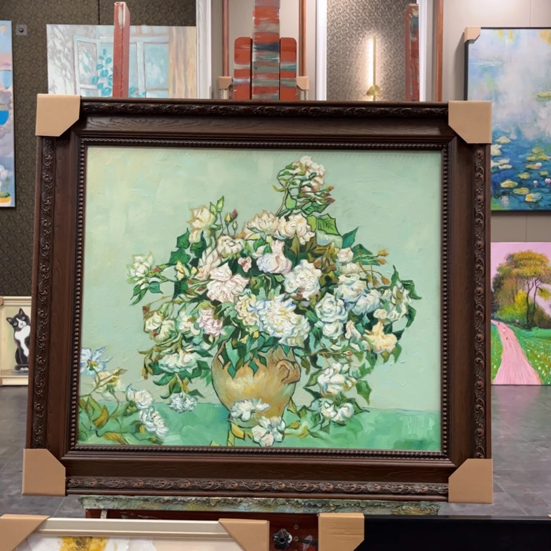 油画杏花纯手绘油画带框65×75