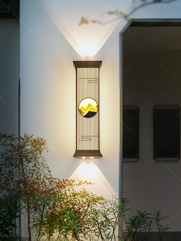 户外庭院壁灯防水简约别墅入户大门柱子酒店阳台上下发光洗墙壁灯