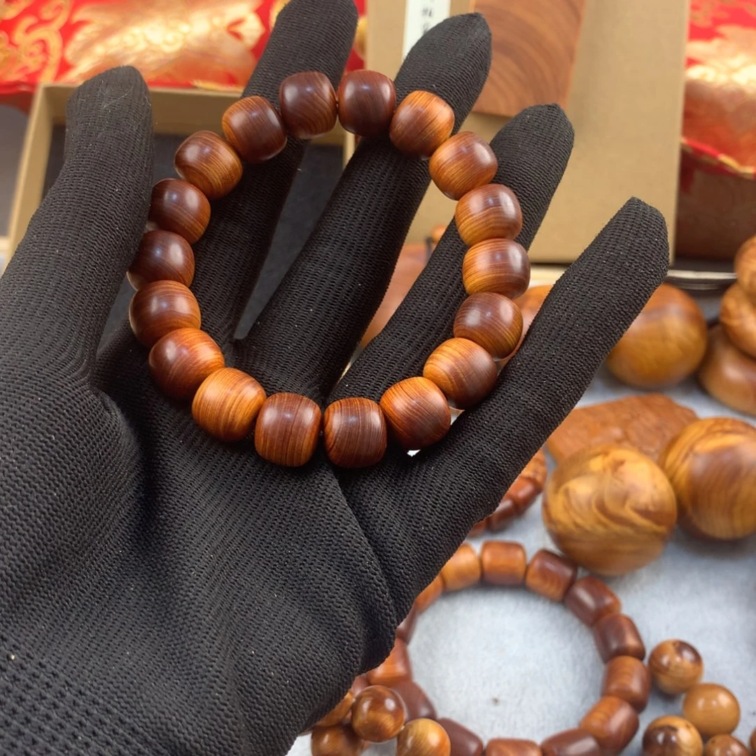 汤***猫柏木（崖柏）手串/手链料1.21.1黑骨料