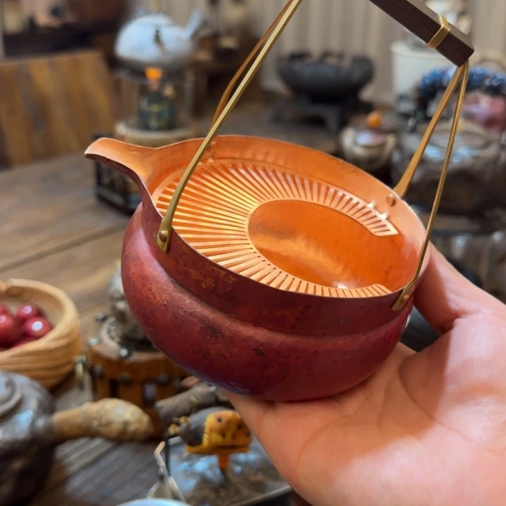 下播福利提梁铜茶具