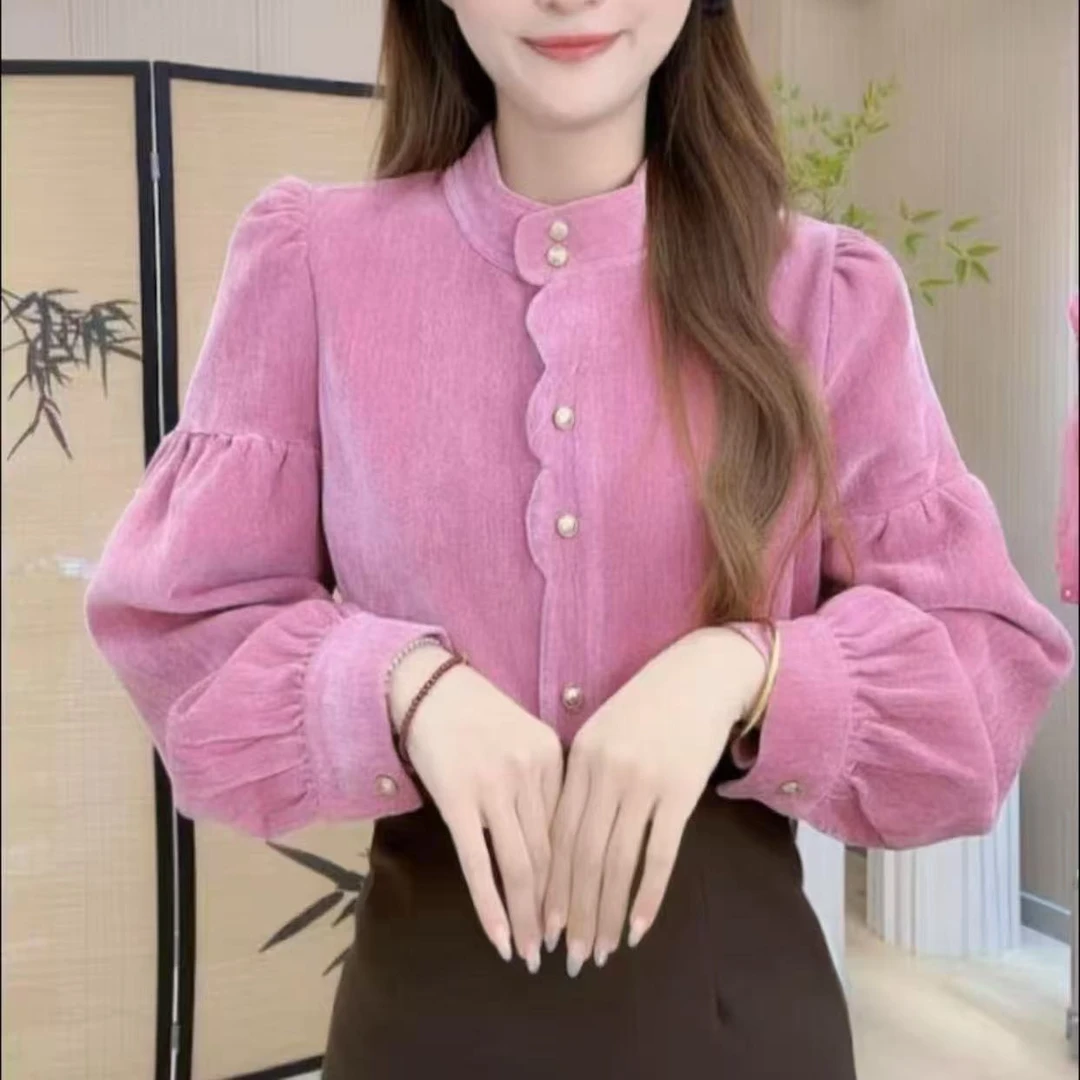 【766】别致新款衬衫女2025秋冬季新款女装衬衣复古港风穿搭上衣