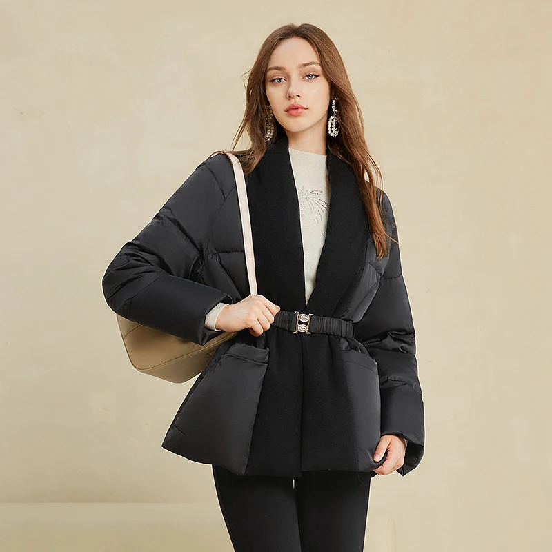 BADINA25冬新款90白鹅绒羽绒服654H043