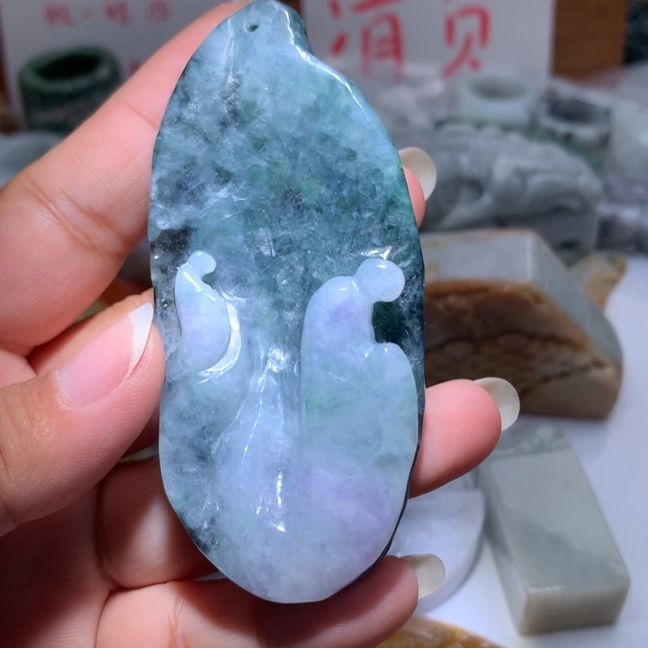 翡翠未镶嵌颈饰保真天然A货翡翠