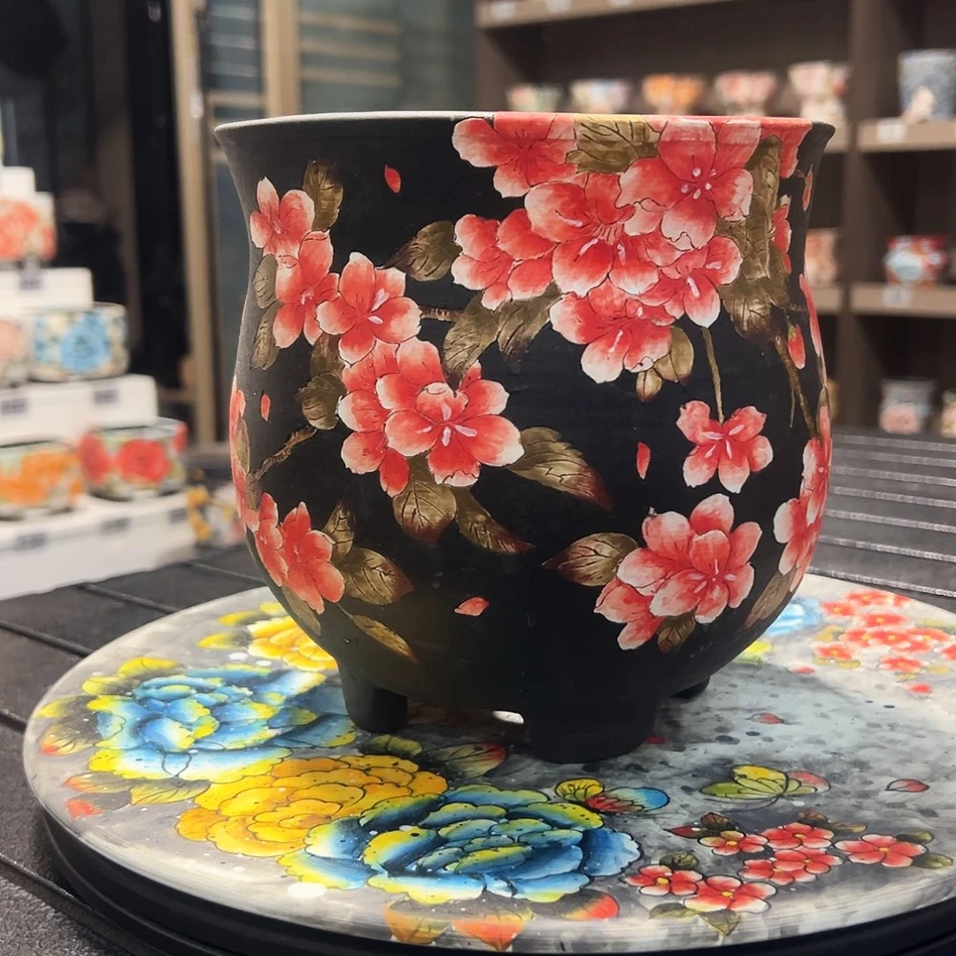 卉****手绘陶瓷花盆美盆