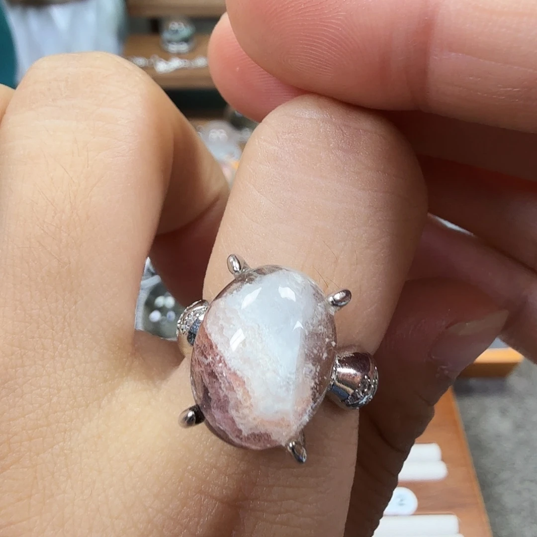 银S925镶嵌戒指水晶