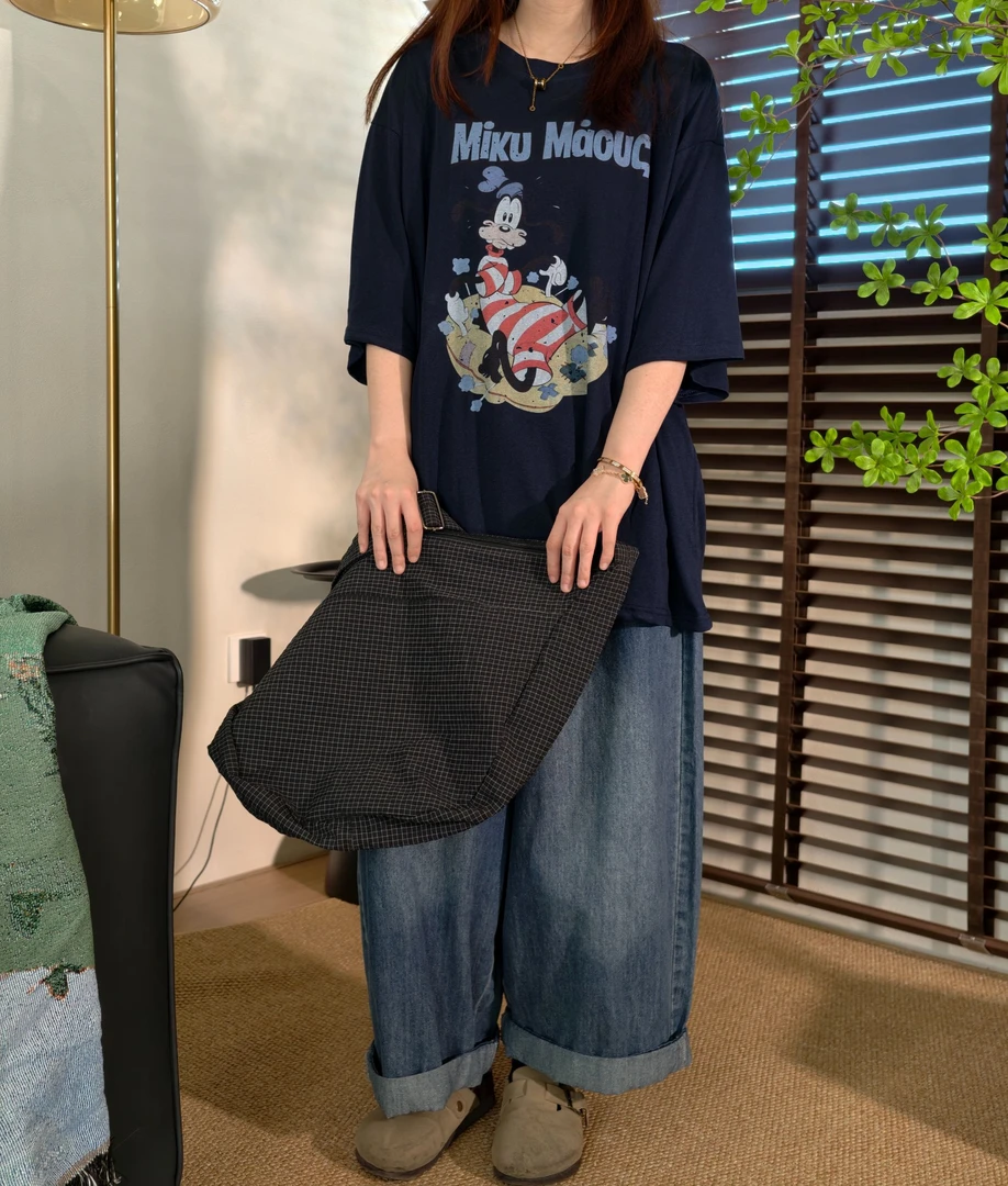 【JIUXIANG】6010藏青+82191复古蓝#夏季新款雪花棉短袖+微阔牛仔裤