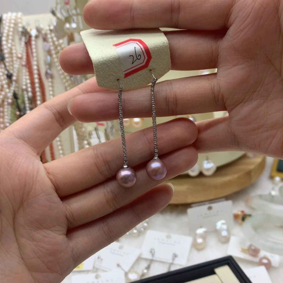 淡水珍珠耳饰银S925镶嵌
