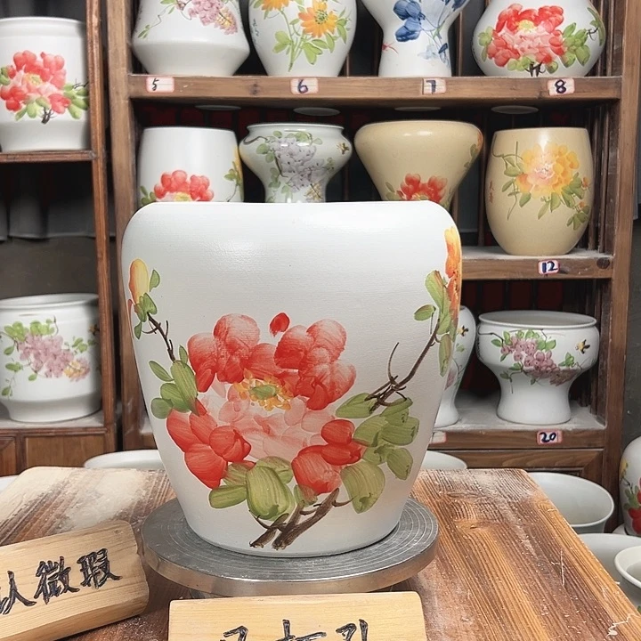 摆件苹果牡丹新款陶瓷陶瓷