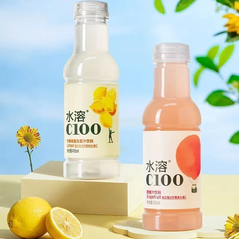 【5瓶特惠】农夫山泉水溶c100柠檬味西柚味445ml果味饮品夏季解渴