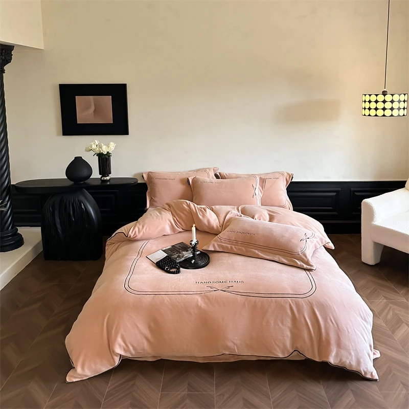 MANBO/缦博 遇见蝴蝶-牛奶绒四件套轻奢简约