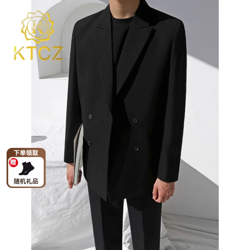 KTCZ休闲西装外套男士春秋季dk制服上衣韩系宽松潮流复古单西服