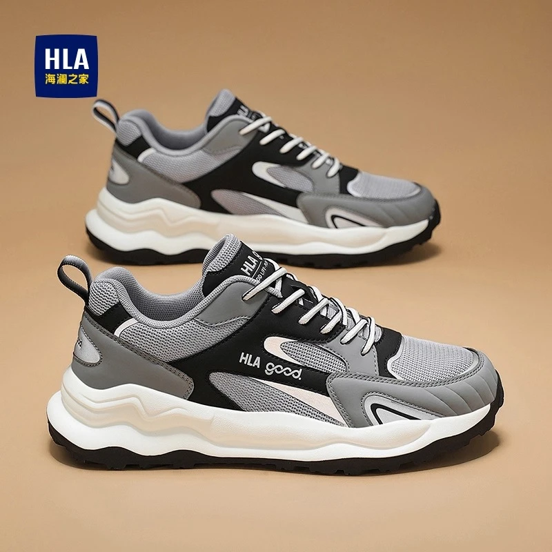海澜之家男鞋2025新款夏季透气网面运动鞋男户外跑步旅游老爹潮鞋