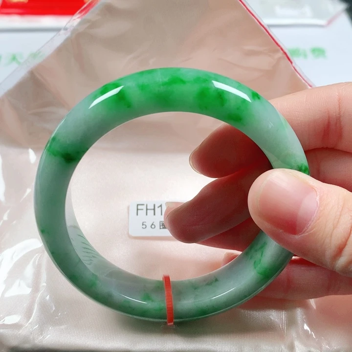 未镶嵌手镯翡翠缅甸天然A货翡翠手镯FH1117圈口56