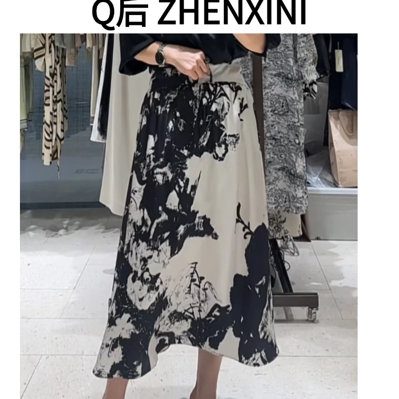 Q后严选.25当季设计款个性潮流女士碎花半身裙785004