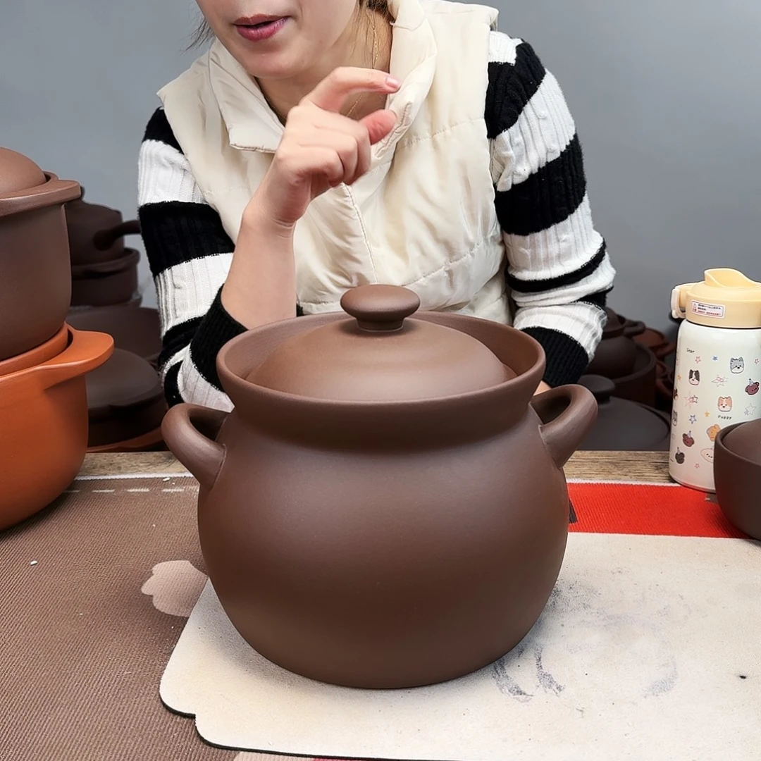 紫砂砂锅4升正品无暇